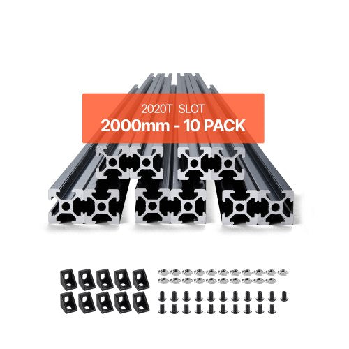 VEVOR 10er Set 2000mm Aluprofil Nutenprofil 2020 Aluminium Profil Linear Schiene