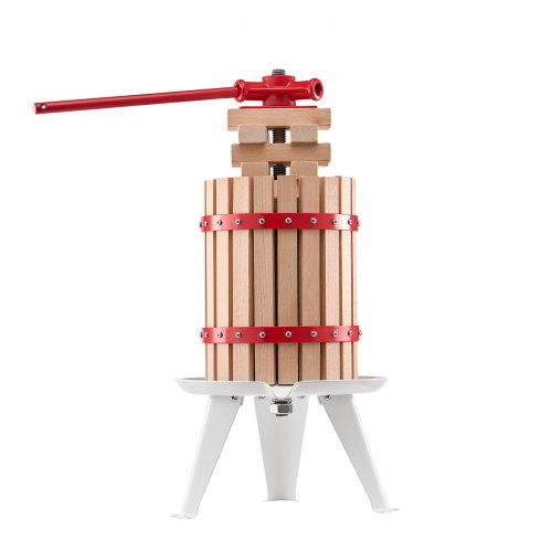 VEVOR Obstweinpresse Apfelmühle Manuelle Presse Weinherstellung 6L mit Holzkorb