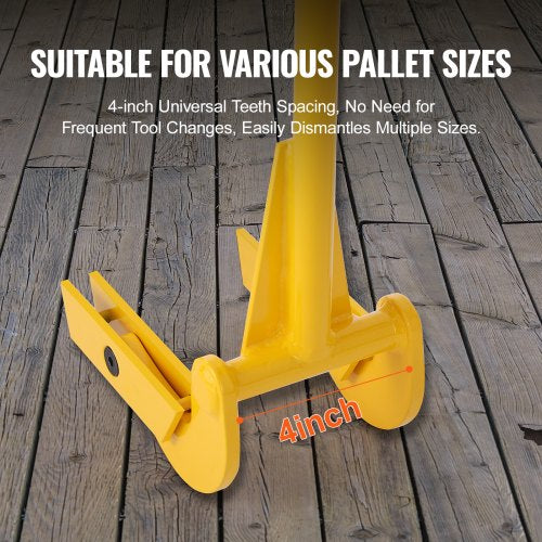 VEVOR Palettenbrecher 114,3cm Lattenheber 907kg Tragfähigkeit Brechstangen Q235 Kohlenstoffstahl Abbruch-&amp; Hebelstange inkl.Handschuhe Pallet Buster Universalkonstruktion