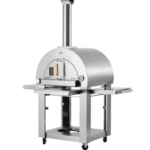 VEVOR 22" Outdoor-Pizzaofen, tragbarer Pellet-/Gasofen mit Rollen für Camping