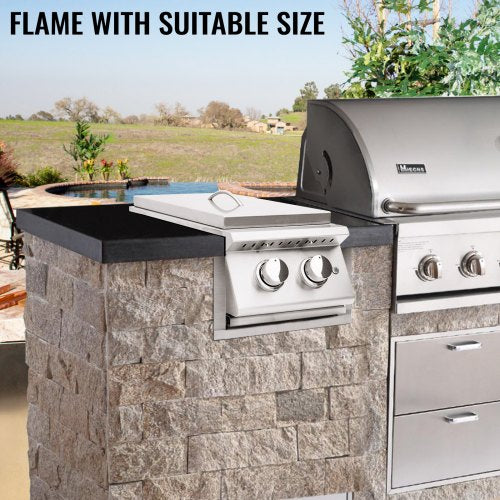 VEVOR Außenveredelungsrahmen Außengrillrahmen 12x18 Zoll für Doppelseitenbrenner