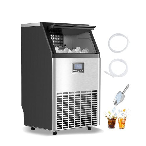 VEVOR Kommerzieller Eisbereiter Freistehende Eismaschine 58,97kg/Tag LED Anzeige
