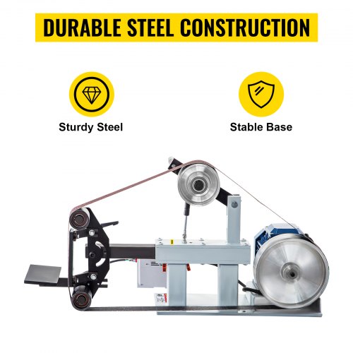 VEVOR Bandschleifmaschine, 1500 W Band und Scheiben Schleifmaschine, 5,08 x 208,28 cm Riemengröße Bandschleifmaschine, 1 Phase in 3 Phase Schleifgerät, 427 X 30,5 cm Gummischeibe Band-Tellerschleifer
