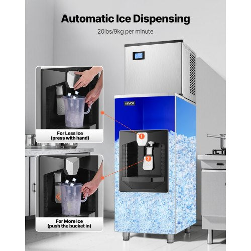 VEVOR Eisbehälter für Eismaschine Eisspender 80kg Speicherkapazität Hotels