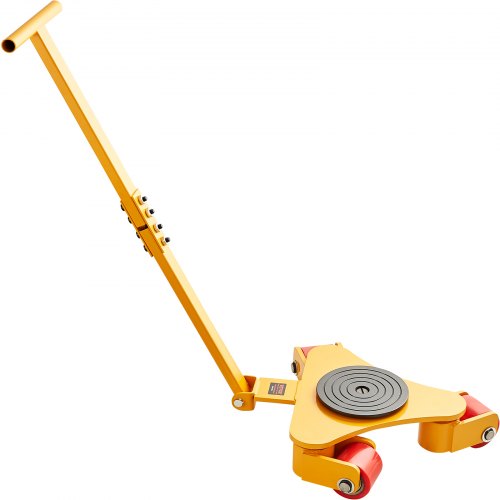 VEVOR 3T Transportfahrwerk mit Griff 425x335x116mm Transportrollen aus Kohlenstoffstahl Industrieroller mit 3x 360° PU-Räder Roller Ф165x10mm Drehplatte Möbeltransporthilfe Transportroller