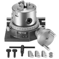 VEVOR Drehtisch für Fräsmaschinen, 4''/100 mm, horizontales vertikales Modell, Präzisionsfräsdrehtisch, mit 3,1''/80 mm 3-Backenfutter, M10-T-Bolzenmuttern, für Frästechnik-Indizierungswerkzeuge
