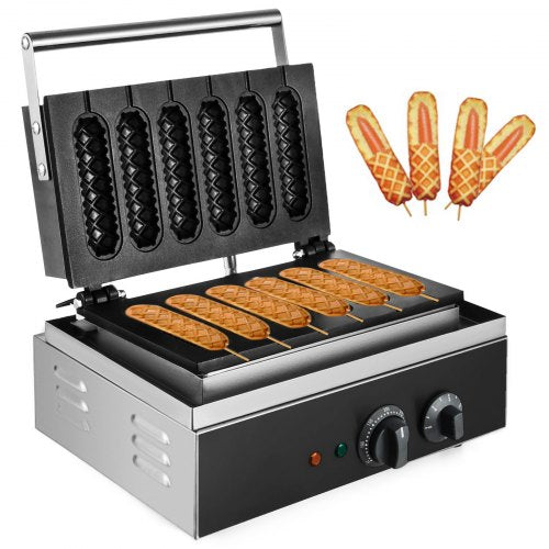VEVOR Waffelmaschine 1500 W Waffeleisen Backblech Waffelautomat 130 x 30 mm Jede Waffelgröße Waffle Maker 50-300 °C 0-5 Minuten Waffeleisen