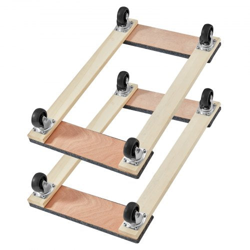 VEVOR Möbelwagen, Möbelwagen, 4 Räder, tragbare bewegliche Rollen, robust, ineinandergreifend, klein, flach, für schwere Möbel, 2 Stück, 40,6 x 27,9 cm, 227,8 kg Kapazität, schwarz