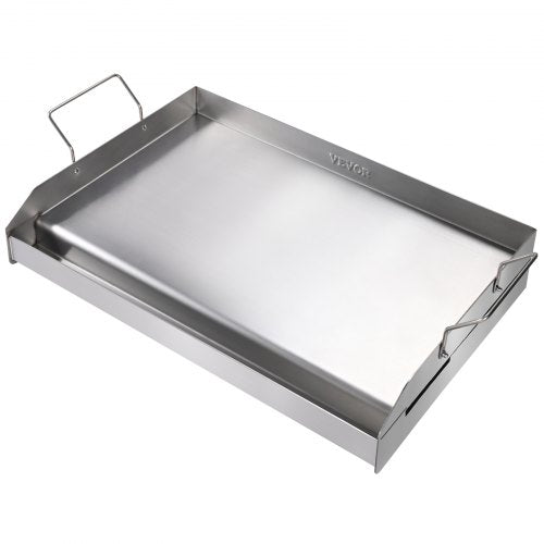 VEVOR Grillplatte 430 Edelstahl 58,7 x 39,5 x 9,9 cm - Universal Grillplatte 2 mm Dicke Verwendbar, Outdoor BBQ Party Grillplatte mit Griff Gasgrill für Gasgrill, Kohlegrill &amp; Elektrogrill Zubehör
