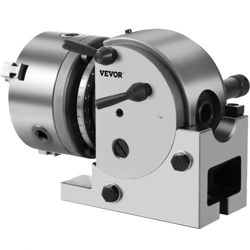 VEVOR Teilapparat mit backenfutter MT2, Rotary Tisch mit Indizierung Höhe der Mitte 100 mm, Dividing Head 23 kg, Rotary Tisch mit Tellern, Eine Starke Unterstützung zu Bearbeitenden Werkstück