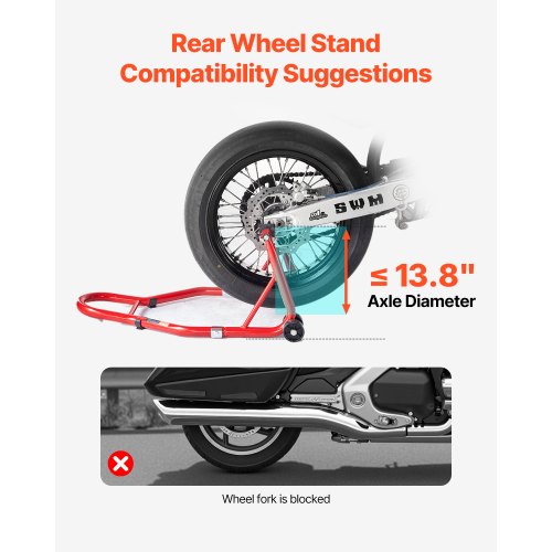 VEVOR Motorradständer Hinterradständer 385kg Heckspoolift Paddock Schwingarm Rot