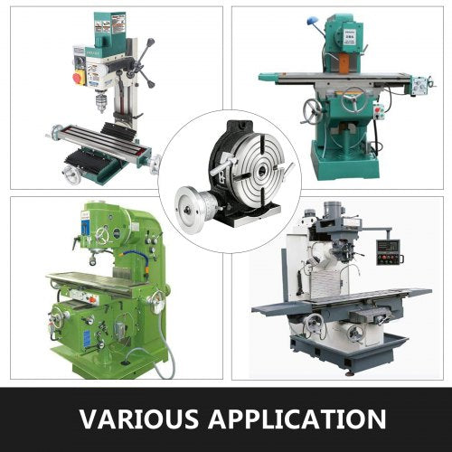VEVOR Teilapparat Rundtisch 200mm Rundteiltisch Horizontal-Vertikal Teilkopf Teilapparat schwenkbar zum Fräsen und Bohren