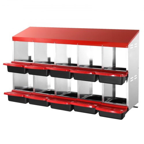 VEVOR Legenest Hühner 10 Abteile Hühnernest mit Belüftungslöchern 1320x525x790mm