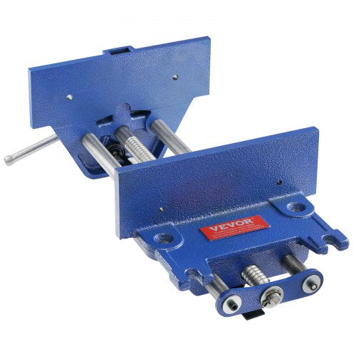 VEVOR Schraubstock für Holzarbeiten 110mm Spanntiefe 335mm Öffnungsbreite Parallelschraubstock aus Gusseisen pulverbeschichtet 11KN Spannkraft Φ15-74mm Spannbereich Ideal für Holzbearbeitungsstudios