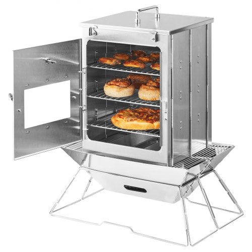 VEVOR Faltbarer Campingofen Edelstahl Tragbare Campingherde 3-stufig 30 L