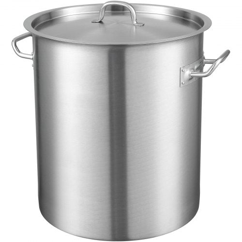 VEVOR Kochtopf 39,7 L Edelstahl, 350 x 410 mm Großvolumiger Suppentopf Komposit-Basis, als Spargeltopf Soßentopf Geeignet, Praktischer Küchentopf Große Zutaten, Induktionsherd Topf Induktionskochtopf