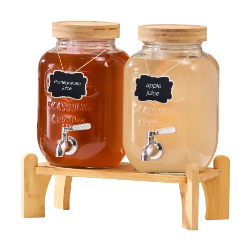 VEVOR Getränkespender 2x3,8L Saftspender mit Zapfhahn für Partys Bars Glas
