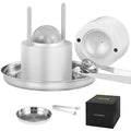 VEVOR Eiswürfelbereiter Eiswürfelformen Satz 60 mm, Eiswürfelform Eiskugelform mit Eiszange &amp; Tropfschale, Alu Strapazierfähige Eiswürfelformen Eiswürfelbehälter Whisky Americano, Saft &amp; Milch Silber