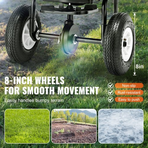 VEVOR 60LB Broadcast Spreader Walk-Behind Rasenstreuer Dünger Gartensämaschine