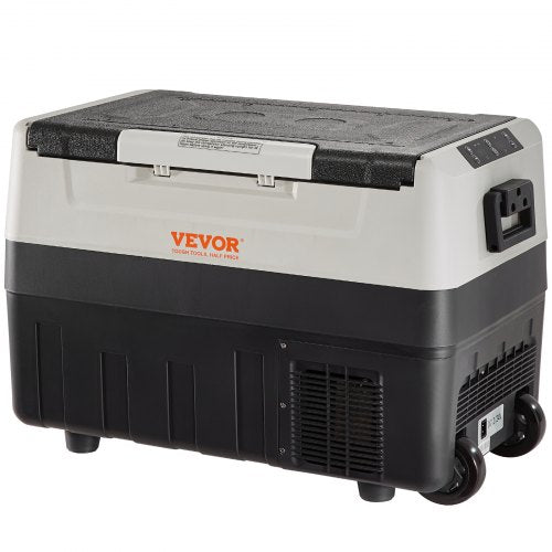 VEVOR Camping Kühlschrank 35 L Kühlboxen 12 / 24 V Rollbare Elektrische Gefrierbox 2 in 1 Doppelzone Auto Kühlschrank Kompressor zum Warmhalten und