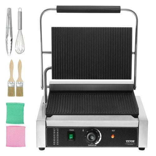 VEVOR Panini-Pressgrill Sandwichmaker Grillplatte 36x23cm Elektrisch Kommerziell