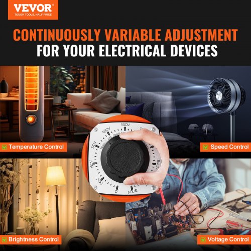 VEVOR 2000VA Variabler Spannungstransformator 6,6A 0-300V Spannungsregler LCD CE