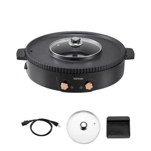 VEVOR Hot Pot mit Grill 1800W 2 in 1 Elektrischer Rauchfreier Grill BBQ Grill