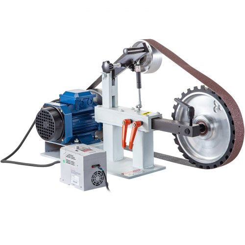 VEVOR Bandschleifmaschine, 1500 W Band und Scheiben Schleifmaschine, 5,08 x 208,28 cm Riemengröße Bandschleifmaschine, 1 Phase in 3 Phase Schleifgerät, 427 X 30,5 cm Gummischeibe Band-Tellerschleifer