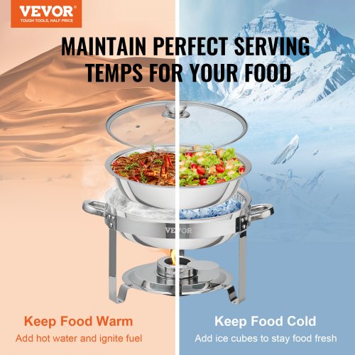 VEVOR Profi Edelstahl Warmhaltebehälter Speisenwärmer 2x3,5L Chafing Dish Set