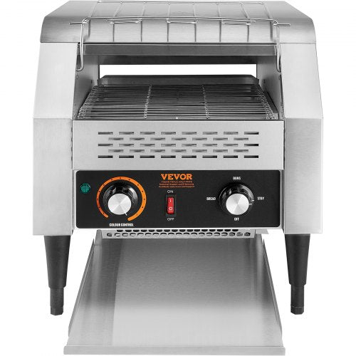 VEVOR Durchlauf-Toaster 1770 W Förderbandtoaster, Kettentoaster, Drei Einstellbare Modi 150 / 300 / 450 Scheiben pro Stunde, Kommerzieller Toaster Förderband Edelstal Restaurants, Bäckereien