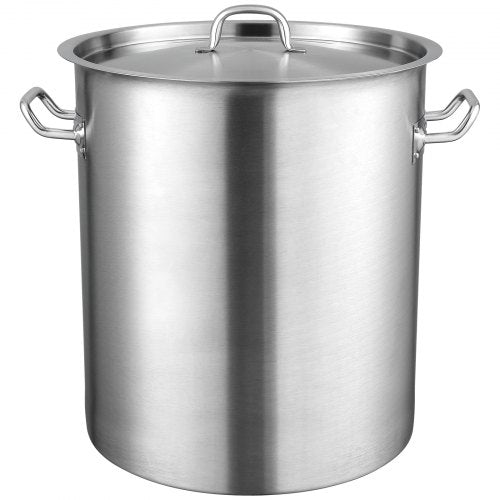 VEVOR Kochtopf 39,7 L Edelstahl, 350 x 410 mm Großvolumiger Suppentopf Komposit-Basis, als Spargeltopf Soßentopf Geeignet, Praktischer Küchentopf Große Zutaten, Induktionsherd Topf Induktionskochtopf