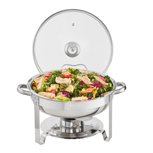 VEVOR Profi Edelstahl Warmhaltebehälter Speisenwärmer 2x3,5L Chafing Dish Set