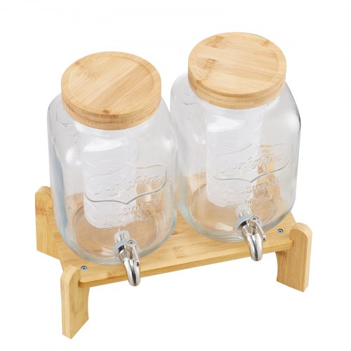 VEVOR Getränkespender 2x3,8L Saftspender mit Zapfhahn für Partys Bars Glas