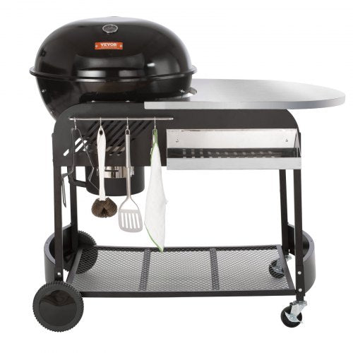 VEVOR 21-Zoll-Kessel-Holzkohlegrill, tragbarer Grill mit Wagen zum Kochen im Freien