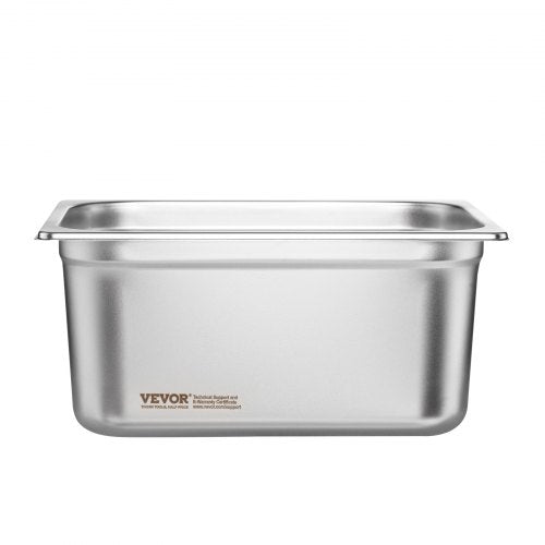 VEVOR 6 x Hotelpfannen Gastronormbehälter Edelstahl 1/2-Größe 325x266x148mm
