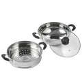VEVOR 28cm Dampfgarer Topf Edelstahl mit Glasdeckel, 1 Etagen (1x Dampfkochtopf und 1x Suppentopf)Dampfkocher Dampftopf Induktion Gardampftopf Dampfkochtopf Kochtopf für Gemüse, Fisch, Suppe, Knödel