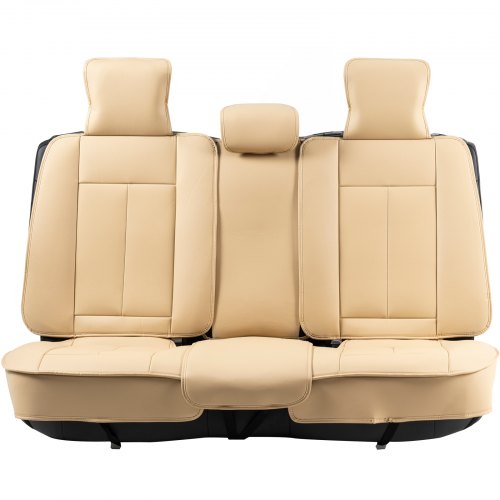 VEVOR universelle Autositzbezüge, Vorder- und Rücksitz, 13-teiliger Kunstleder-Sitzbezug, vollständig geschlossenes Design, abnehmbare Kopfstütze &amp; Airbag-kompatibel, für die meisten Lastwagen Beige
