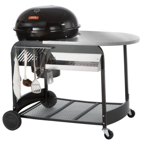VEVOR 21-Zoll-Kessel-Holzkohlegrill, tragbarer Grill mit Wagen zum Kochen im Freien
