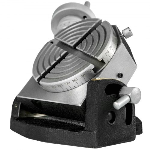 VEVOR Teilapparat Rundtisch 100mm Rundteiltisch Horizontal Vertikal Teilkopf Teilapparat schwenkbar zum Fräsen und Bohren