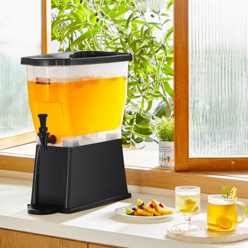 VEVOR Getränkespender, 11 L Wasserspender Getränkespender für Partys, Saftspender aus Kunststoff mit Standhahndeckel, Eistee-Limonadensaft-Wasserspender, für Restaurants, Hotels, Partys usw.
