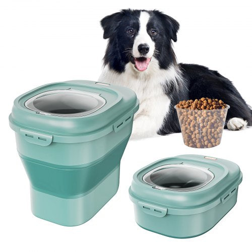 VEVOR Vorratsdosen Aufbewahrungsbox Küche 6,5-25L 100 % Luftdicht Klappbar Vorratsbehälter PP Verschluss-System, Rollbare Vorratsdosen für Reis, Mehl, Zucker, Bohnen, Nüssen, Tiernahrung usw.