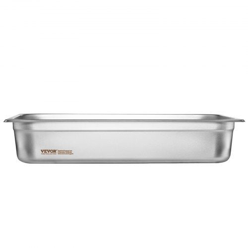 VEVOR 4 x Hotelpfannen Gastronormbehälter Edelstahl 530x326x107mm 13,9L Deckel