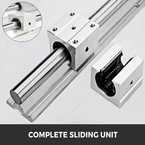 VEVOR Linearführung Linearschiene 500 mm SBR16 mit 4 Stück SBR16UU Führungswagen Kugelumlaufspindel Linearfuehrunge für 3D-Drucker