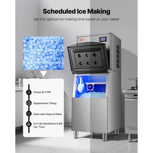 VEVOR Eismaschinenkopf Eiswürfelmaschine Eisbereiter (nur Kopf) 204 kg/Tag