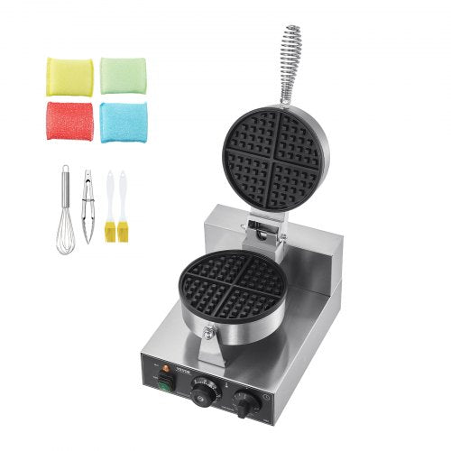 VEVOR Kommerzielles Waffeleisen Waffel Maker 1230W 4 Fächerfömige Waffeln