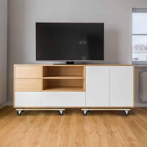 VEVOR Möbelwagen, Möbelwagen, 4 Räder, tragbare bewegliche Rollen, robust, ineinandergreifend, klein, flach, für schwere Möbel, 2 Stück, 40,6 x 27,9 cm, 227,8 kg Kapazität, schwarz