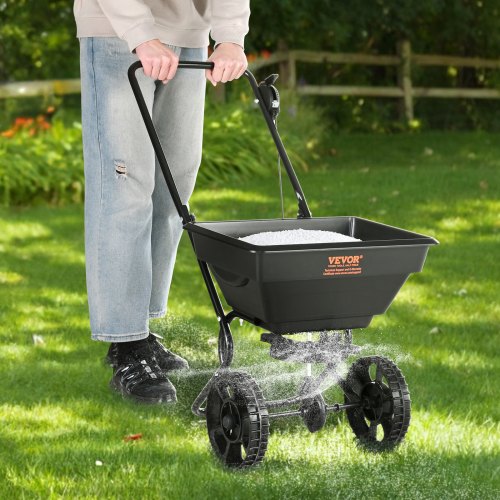 VEVOR 25LB Broadcast Spreader Walk-Behind Rasenstreuer Dünger Gartensämaschine