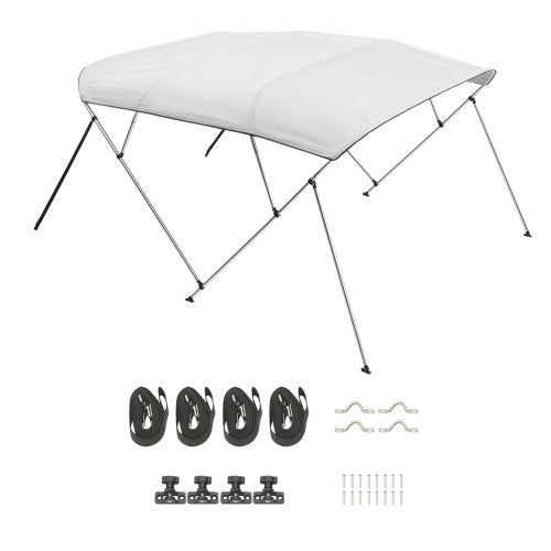 VEVOR Bimini Top Bootsverdeck Bootdach Sonnenverdeck Hellgrau 4 Bögen 216-229cm