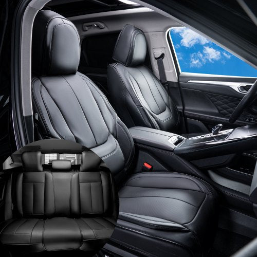 VEVOR-Sitzbezüge, universelle Autositzbezüge, Vorder- und Rücksitz, 13-teiliger Kunstleder-Sitzbezug, vollständig geschlossenes Design, abnehmbare Kopfstütze &amp; Airbag-kompatibel, Autos, SUVs