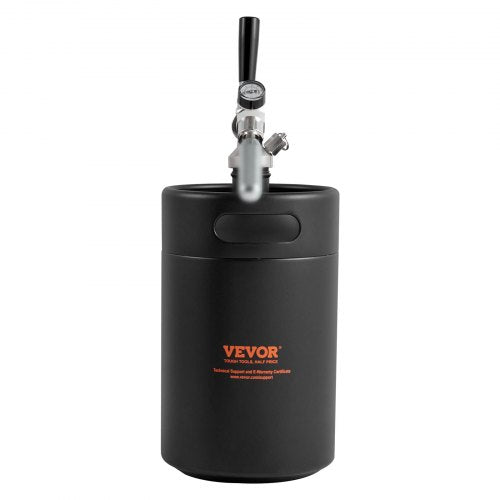 VEVOR Mini Bierfass Bierzapfanlage 5L Druck-Growler Schwarz Haushalt Camping